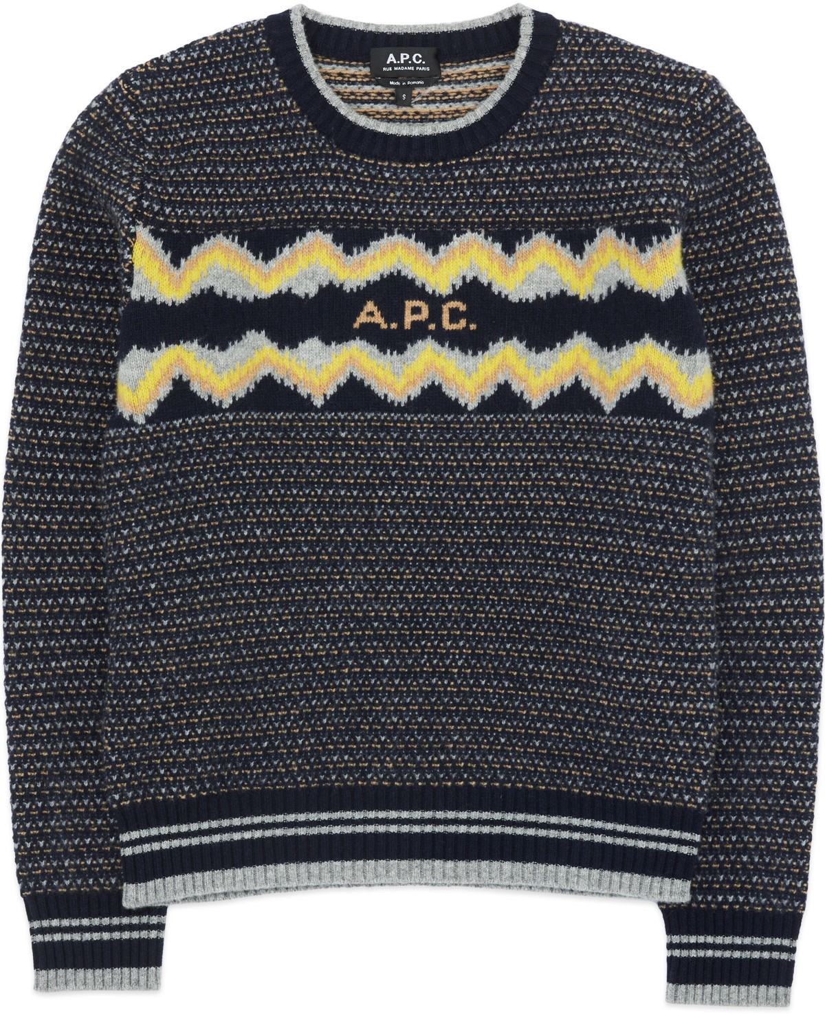 A.P.C.: Blue Adele Knit Crew Sweater - 1