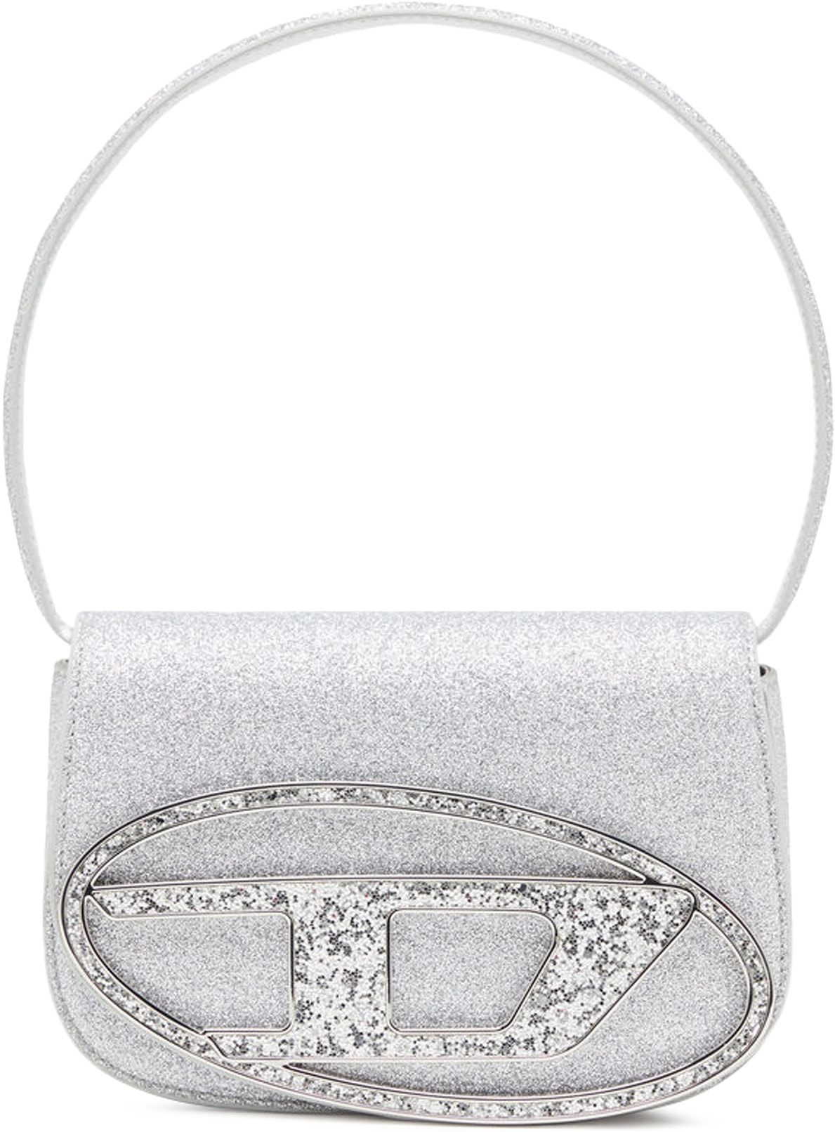 Diesel: Silver 1DR Glitter Shoulder Bag - 1