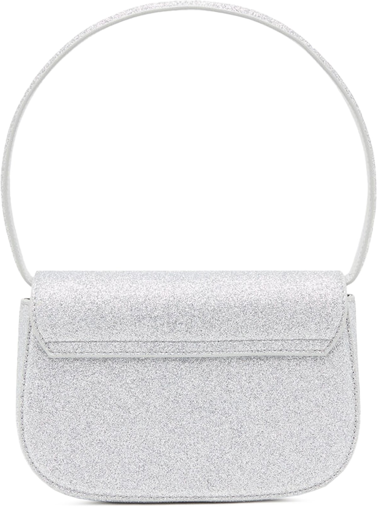 Diesel: Silver 1DR Glitter Shoulder Bag - 3