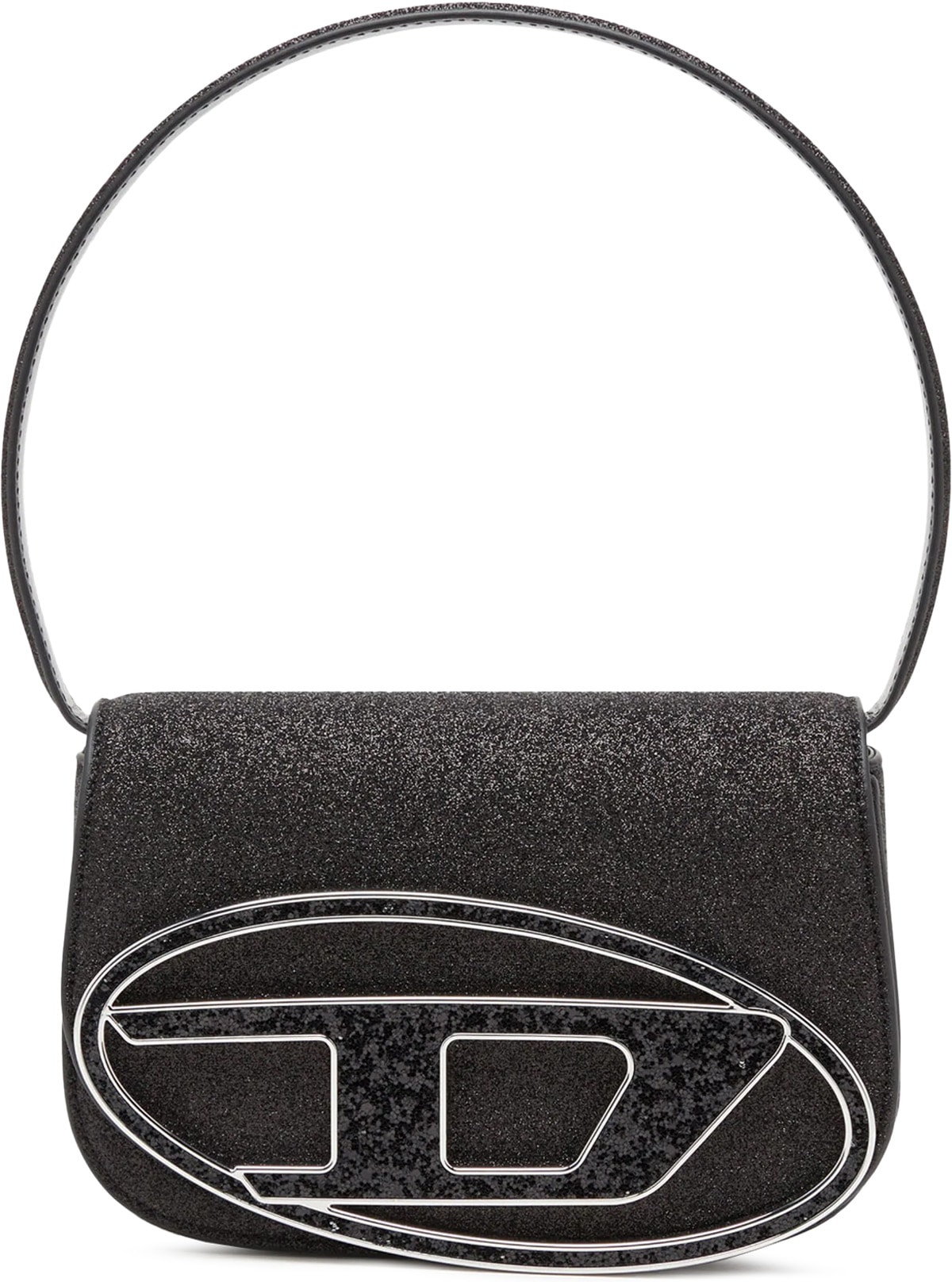 Diesel: Black 1DR Glitter Shoulder Bag - 1