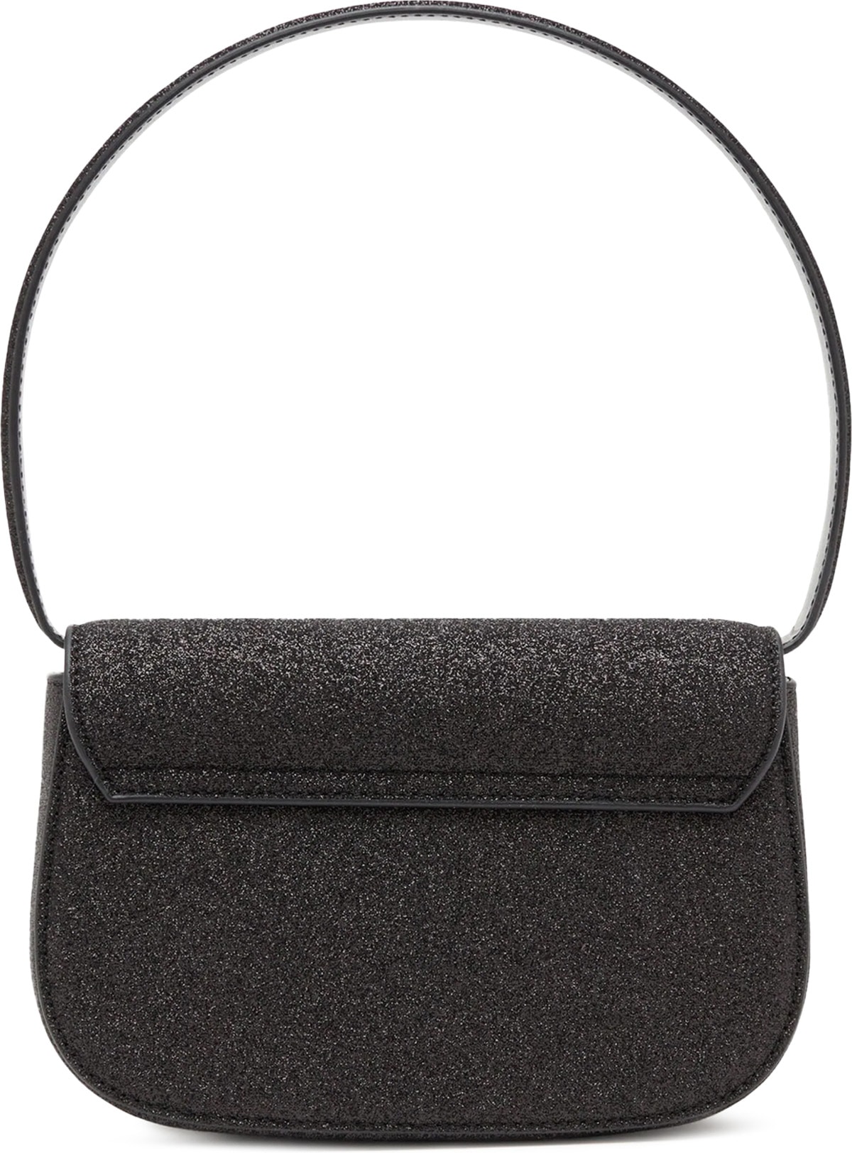 Diesel: Black 1DR Glitter Shoulder Bag - 3