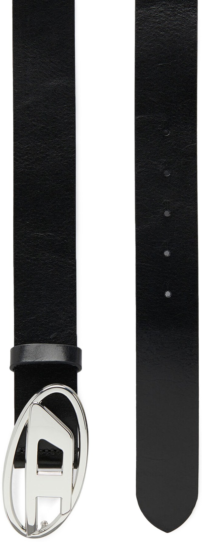 Diesel: Black 1DR D Logo Leather Belt - 2