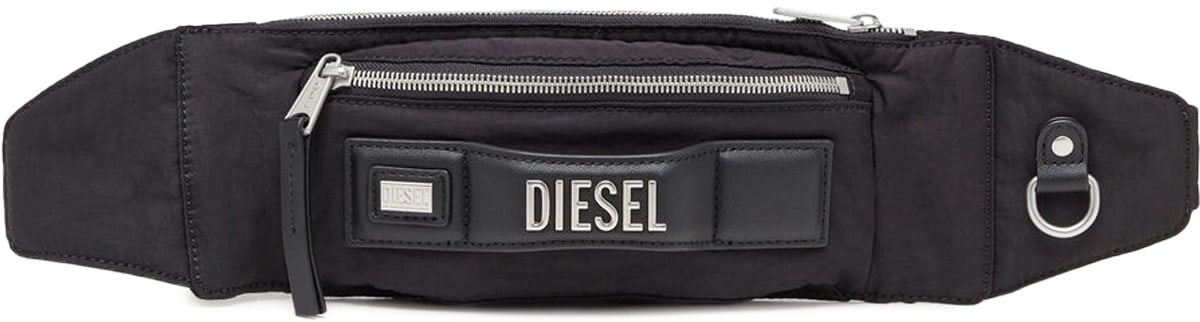 Diesel: Black Logos Belt Bag - 1