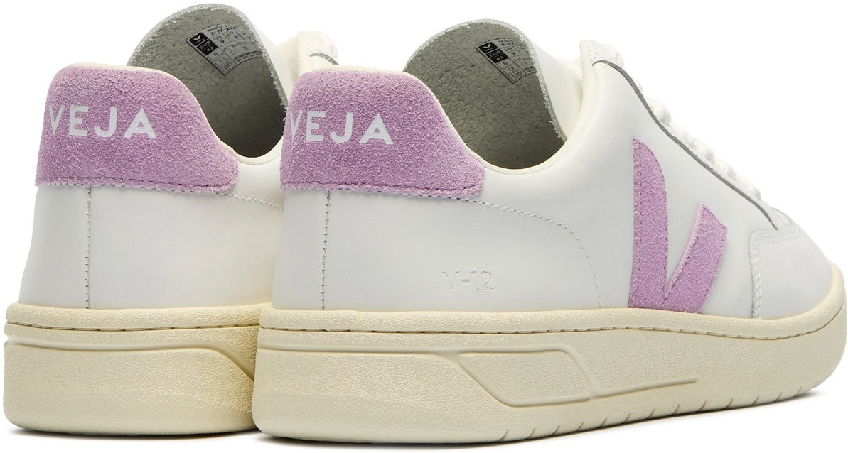VEJA: Blanc Cuir V-12 Blanc - 3