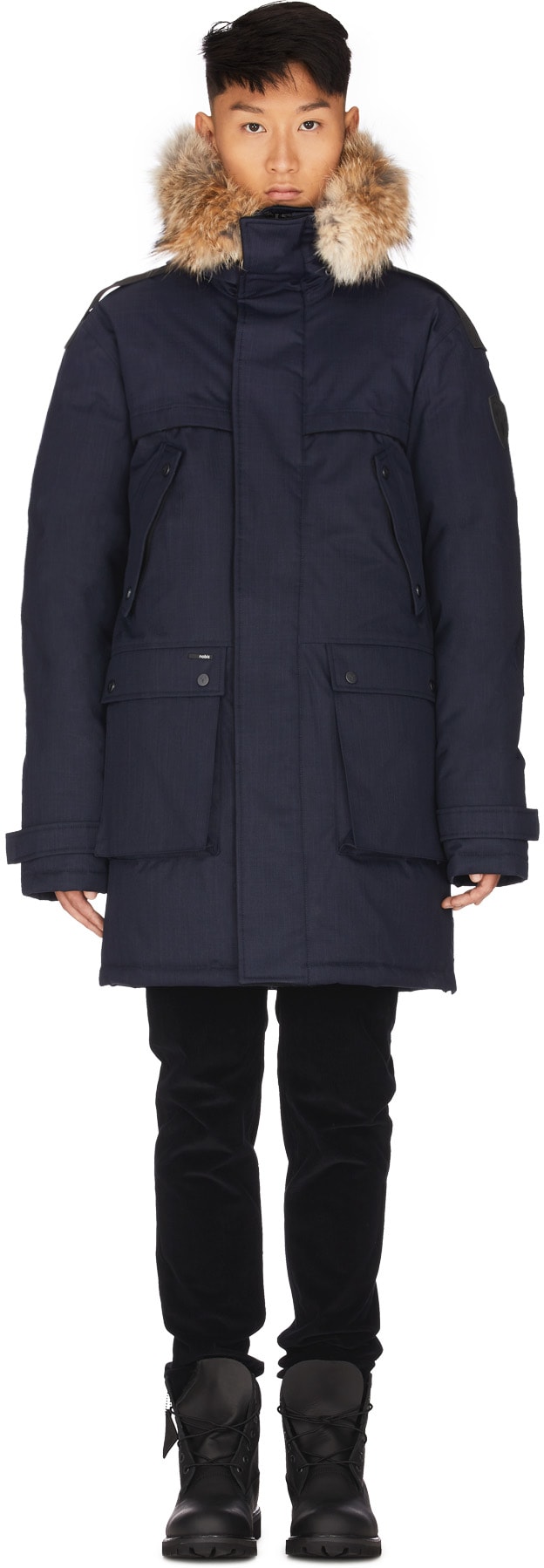 Nobis: Bleu Parka Encapuchonné Yatesy Bleu - 1