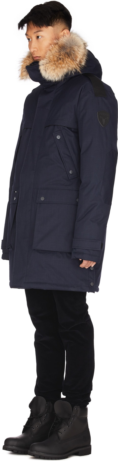 Nobis: Bleu Parka Encapuchonné Yatesy Bleu - 2