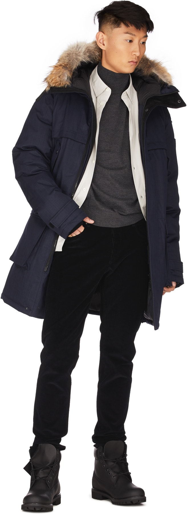 Nobis: Bleu Parka Encapuchonné Yatesy Bleu - 4