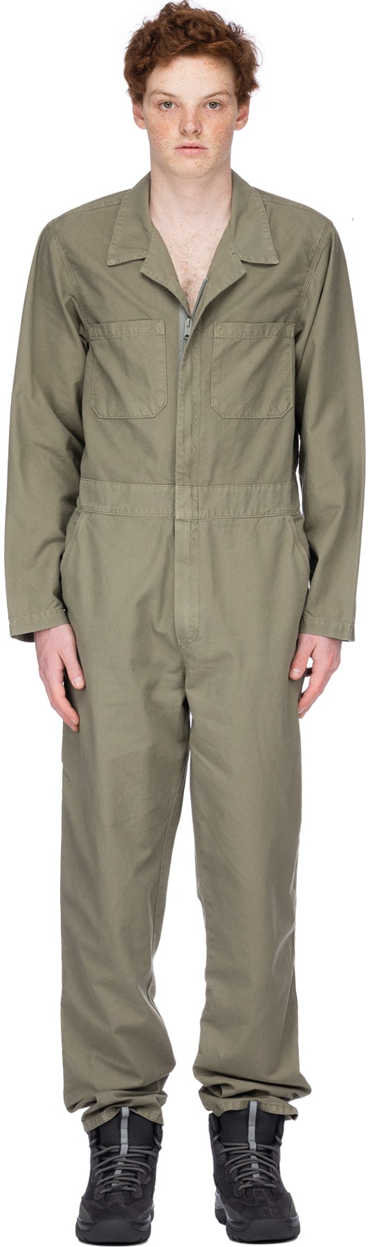 YEEZY: Green Workwear Jumpsuit - 1