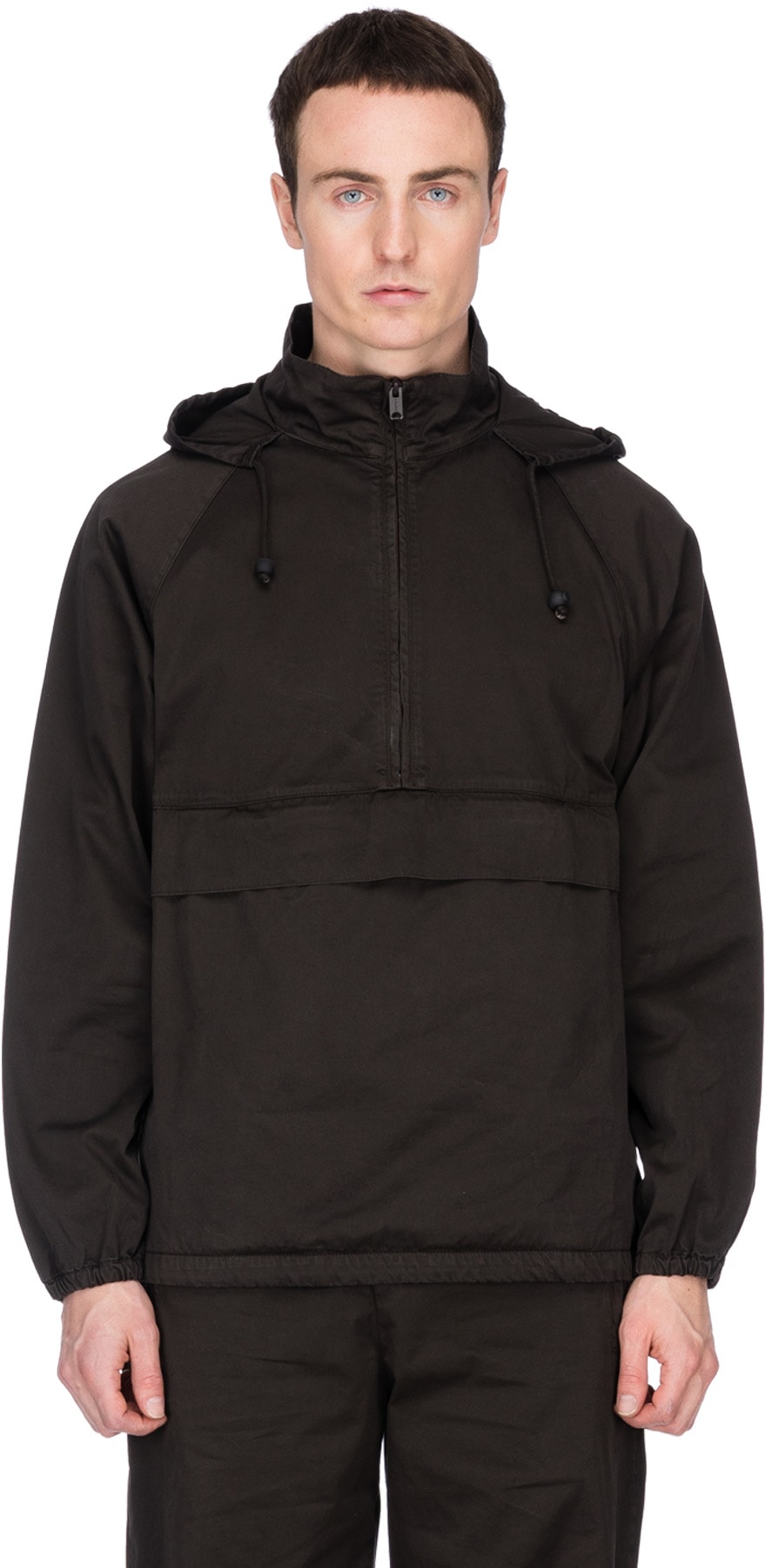 YEEZY: Brown Half Zip Anorak - 1