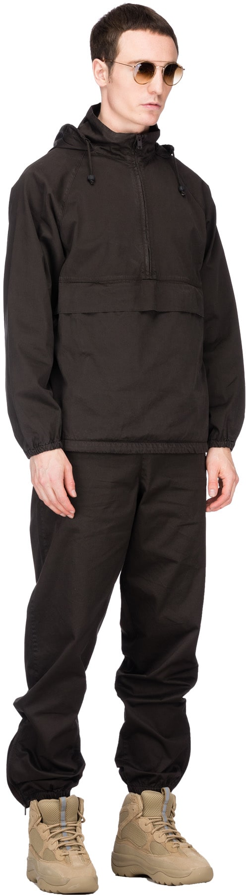 YEEZY: Brown Half Zip Anorak - 4
