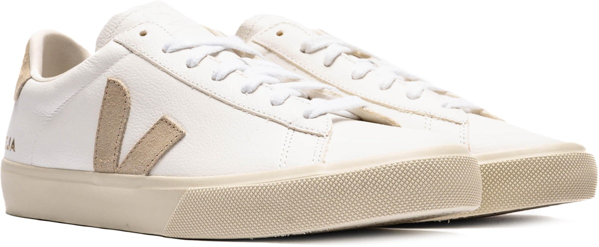 VEJA: Blanc Campo Chromefree Leather Blanc - 3